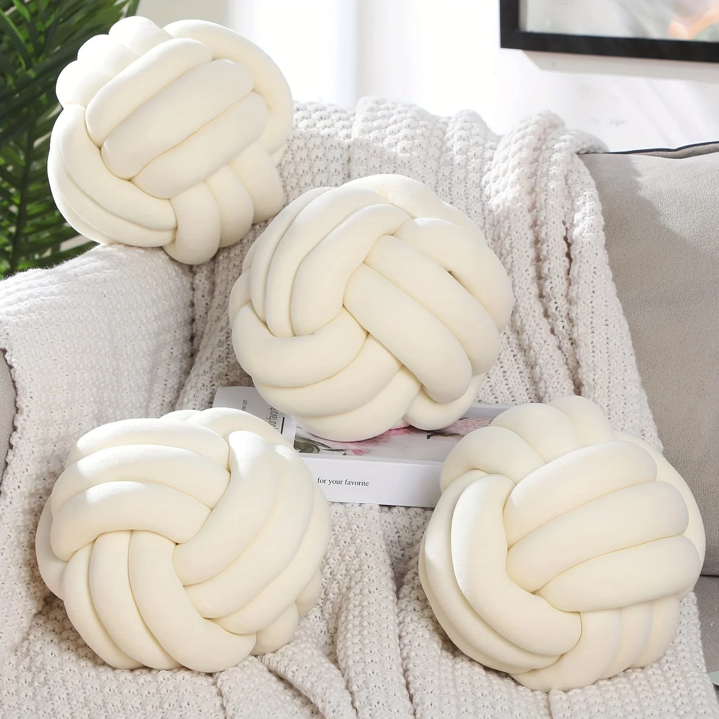 1pc Art Deco Striped Knot Pillow