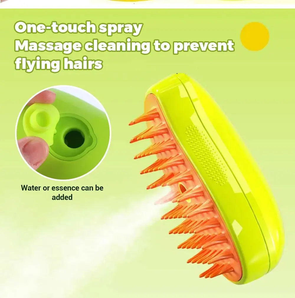 Cat Steam Brush Steam Brush for Massage & Pet Grooming 3 in 1 Electric Sprays, Massages, and Combs