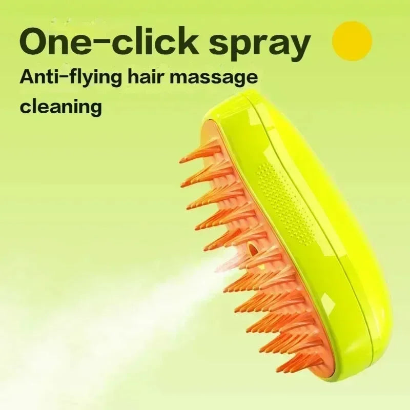Cat Steam Brush Steam Brush for Massage & Pet Grooming 3 in 1 Electric Sprays, Massages, and Combs