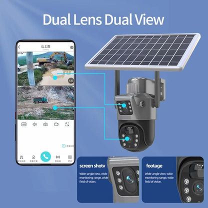 HomePlus 4K 8MP WiFi Solar Battery Camera Dual Lens Dual Screen Outdoor Security Camera