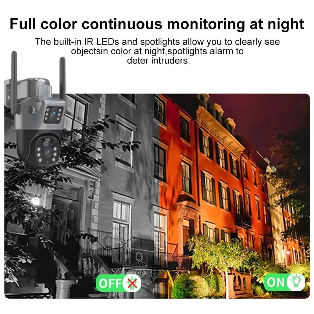 HomePlus 4K 8MP WiFi Solar Battery Camera Dual Lens Dual Screen Outdoor Security Camera