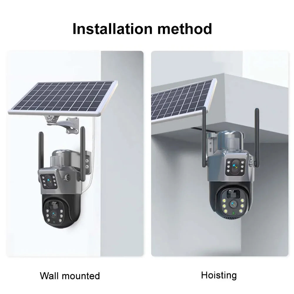 HomePlus 4K 8MP WiFi Solar Battery Camera Dual Lens Dual Screen Outdoor Security Camera