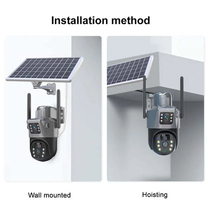 HomePlus 4K 8MP WiFi Solar Battery Camera Dual Lens Dual Screen Outdoor Security Camera