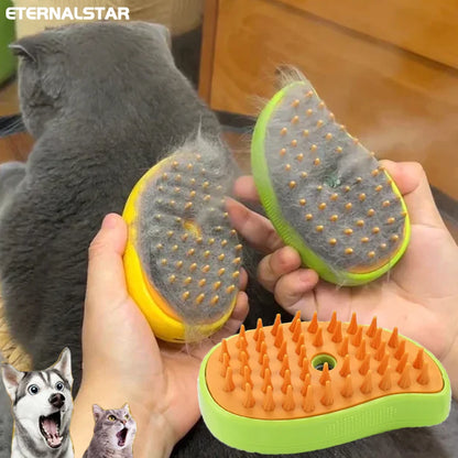 Cat Steam Brush Steam Brush for Massage & Pet Grooming 3 in 1 Electric Sprays, Massages, and Combs