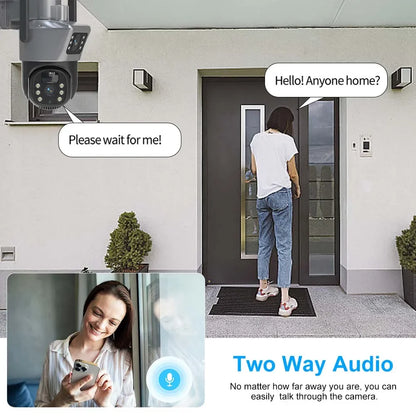 HomePlus 4K 8MP WiFi Solar Battery Camera Dual Lens Dual Screen Outdoor Security Camera