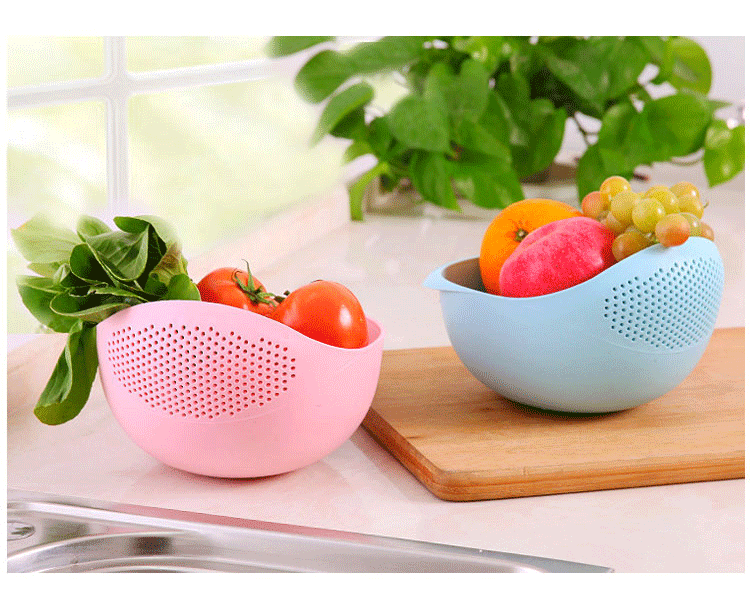 1 Piece Drainage Basket Rice Filter Fruit and Vegetable Drainage