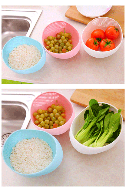 1 Piece Drainage Basket Rice Filter Fruit and Vegetable Drainage