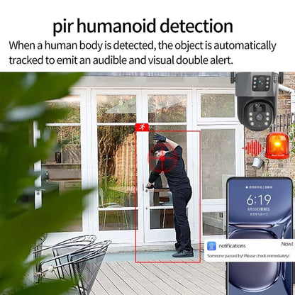 HomePlus 4K 8MP WiFi Solar Battery Camera Dual Lens Dual Screen Outdoor Security Camera