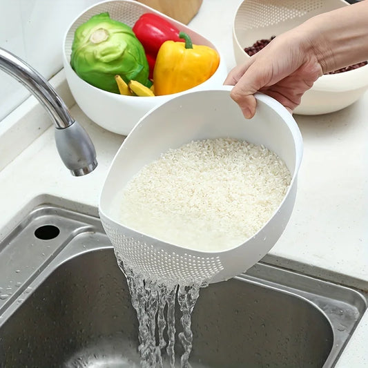 1 Piece Drainage Basket Rice Filter Fruit and Vegetable Drainage