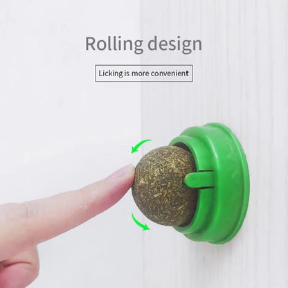 Catnip Wall Stick-on Balls Healthy & Natural Removes Hair Balls to Promote Digestion Cat Grass Snack