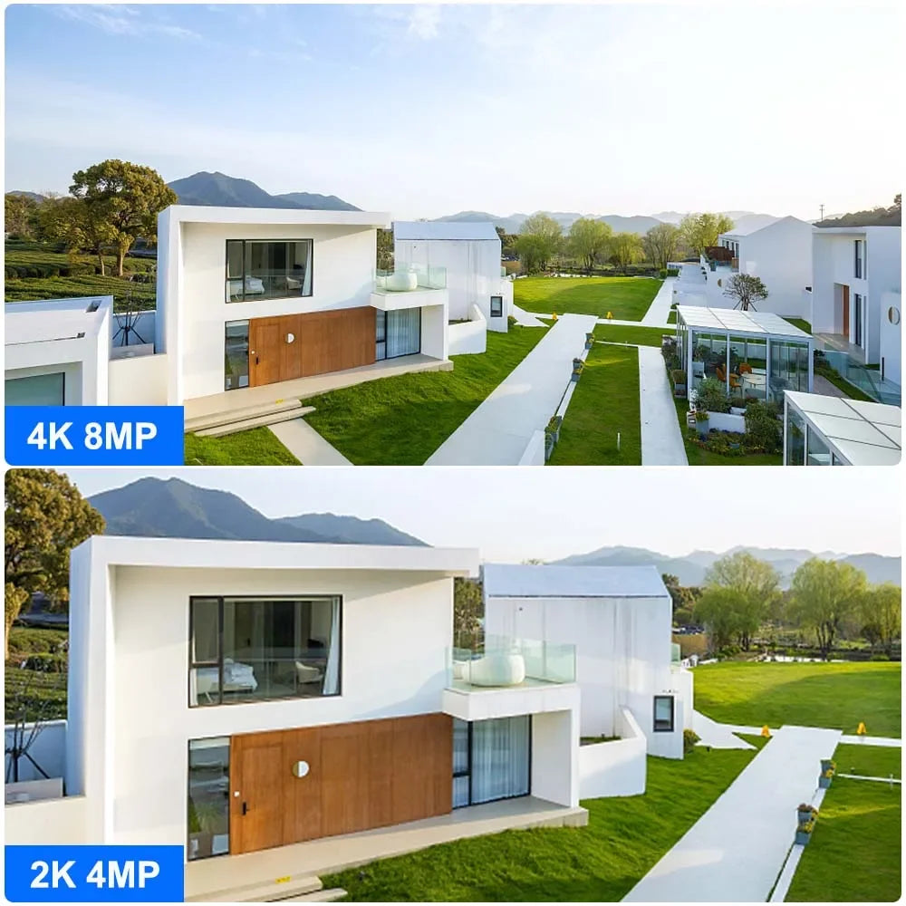 HomePlus 4K 8MP WiFi Solar Battery Camera Dual Lens Dual Screen Outdoor Security Camera