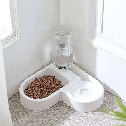Double Dog and Cat Bowl- Pet and Food Bowl Set Suitable for Cats and Small Dogs