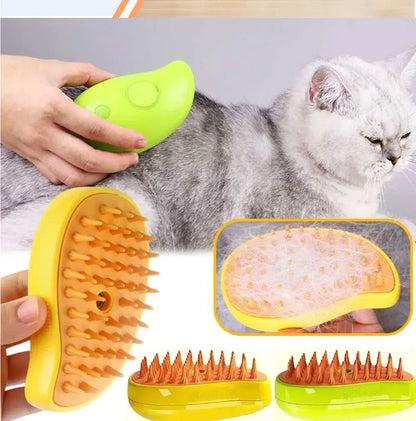 Cat Steam Brush Steam Brush for Massage & Pet Grooming 3 in 1 Electric Sprays, Massages, and Combs